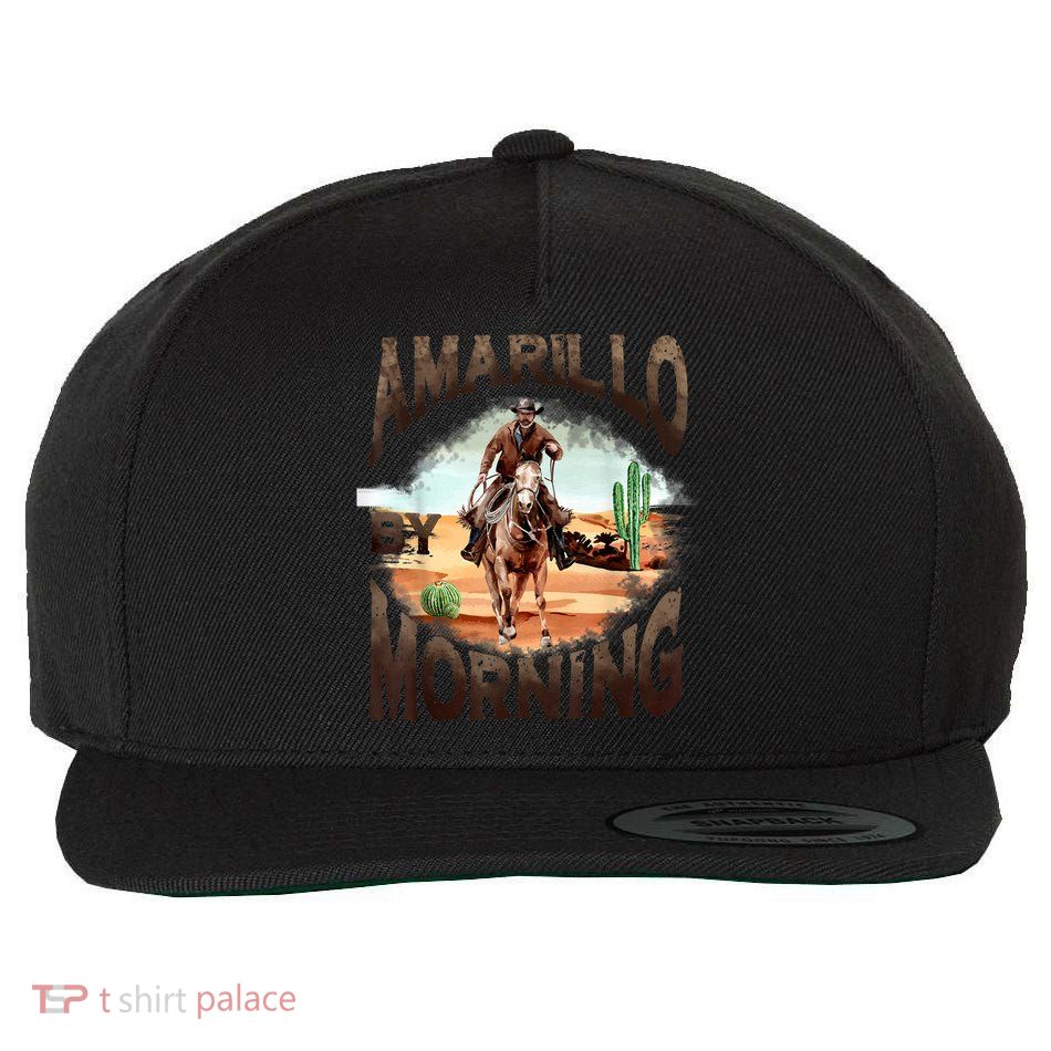 Western Cowboy Amarillo By Morning Country Music Wool Snapback Cap