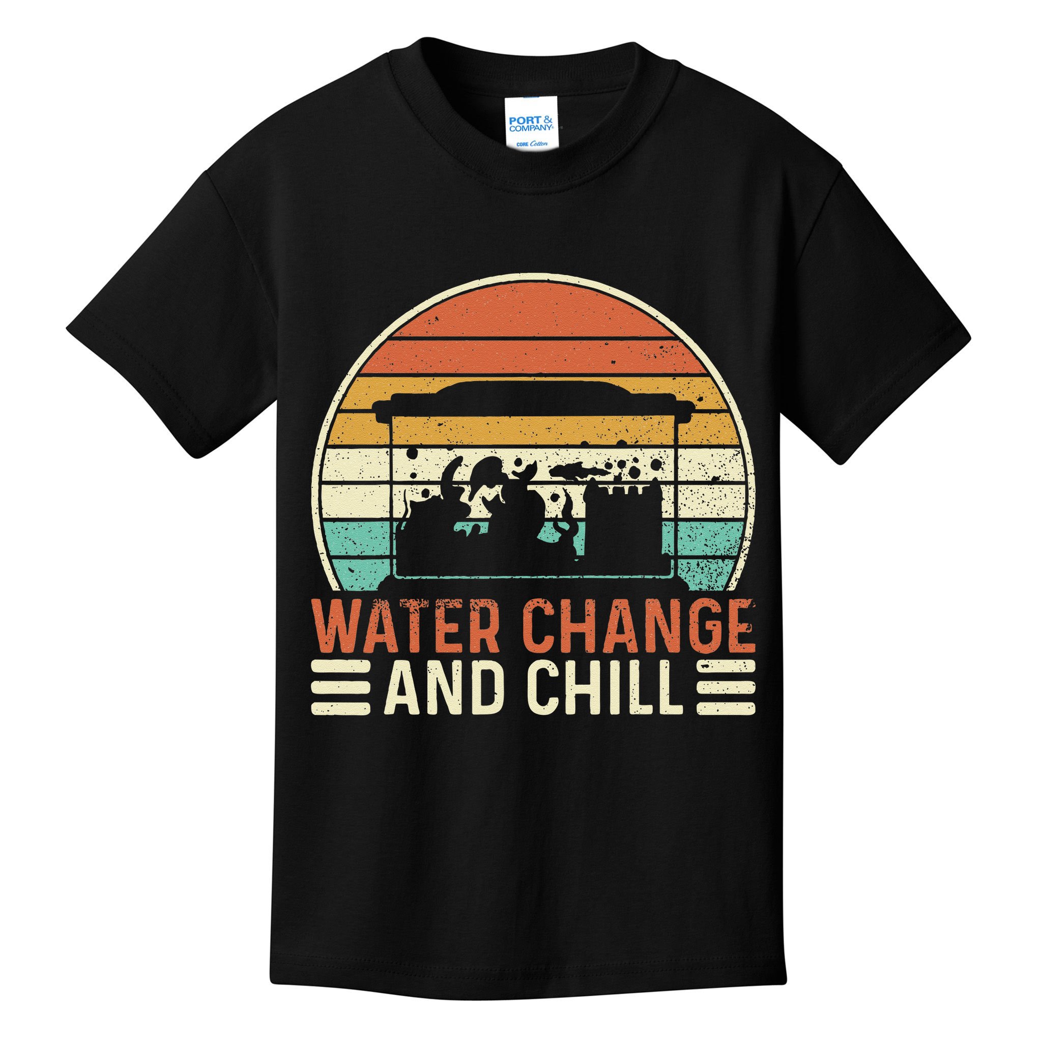 Water Change And Chill Fish Tank Lover Funny Aquarist Kids T-Shirt