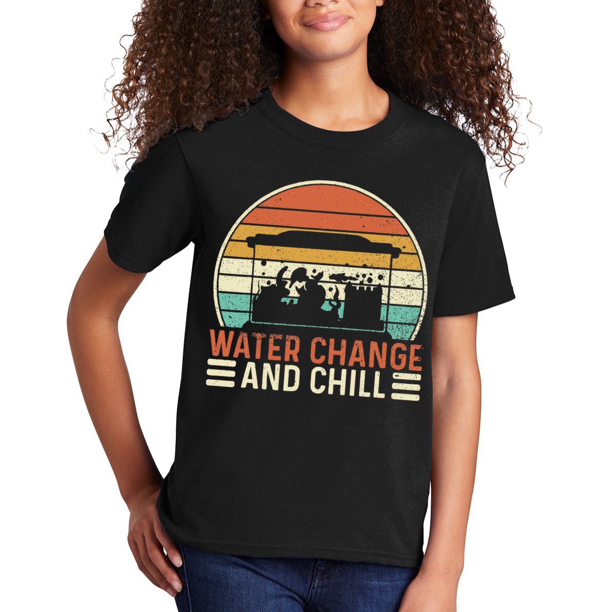 Water Change And Chill Fish Tank Lover Funny Aquarist Kids T-Shirt