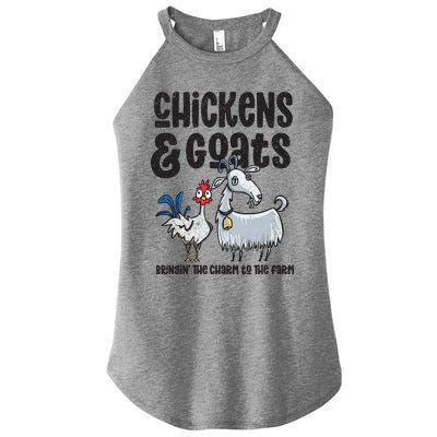 WoS Chickens And Goats Funny Farm For Goat Farmers Women’s Perfect Tri Rocker Tank