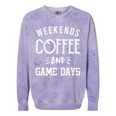 Weekends Coffee And Game Days Gift Baseball Soccer Mom Gift Colorblast Crewneck Sweatshirt