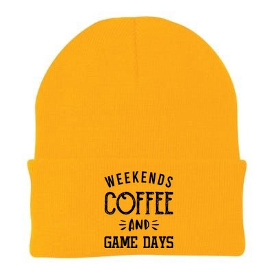 Weekends Coffee And Game Days Gift Baseball Soccer Mom Gift Knit Cap Winter Beanie