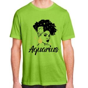 Wo Cute Aquarius Messy Bun Zodiac Lover Gift Adult ChromaSoft Performance T-Shirt