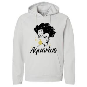 Wo Cute Aquarius Messy Bun Zodiac Lover Gift Performance Fleece Hoodie