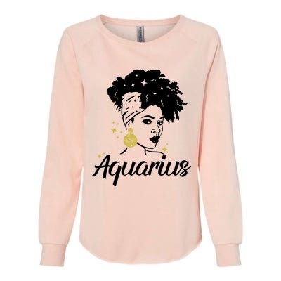 Wo Cute Aquarius Messy Bun Zodiac Lover Gift Womens California Wash Sweatshirt