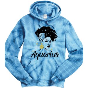 Wo Cute Aquarius Messy Bun Zodiac Lover Gift Tie Dye Hoodie