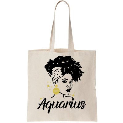 Wo Cute Aquarius Messy Bun Zodiac Lover Gift Tote Bag