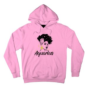 Wo Cute Aquarius Messy Bun Zodiac Lover Gift Hoodie