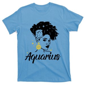 Wo Cute Aquarius Messy Bun Zodiac Lover Gift T-Shirt