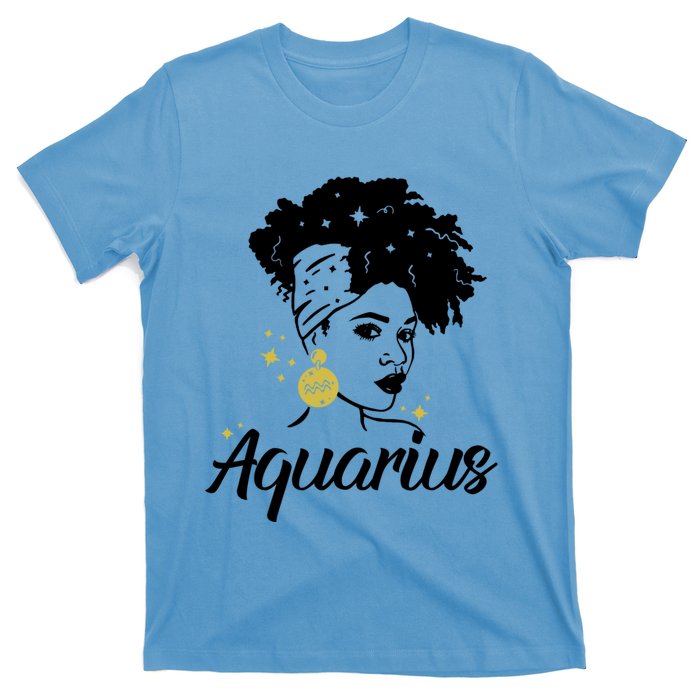 Wo Cute Aquarius Messy Bun Zodiac Lover Gift T-Shirt