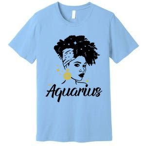 Wo Cute Aquarius Messy Bun Zodiac Lover Gift Premium T-Shirt