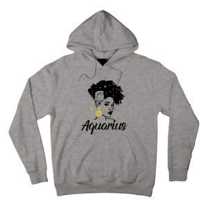 Wo Cute Aquarius Messy Bun Zodiac Lover Gift Tall Hoodie