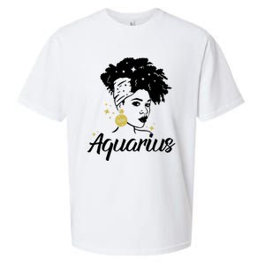 Wo Cute Aquarius Messy Bun Zodiac Lover Gift Sueded Cloud Jersey T-Shirt