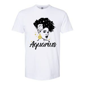 Wo Cute Aquarius Messy Bun Zodiac Lover Gift Softstyle CVC T-Shirt