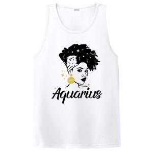 Wo Cute Aquarius Messy Bun Zodiac Lover Gift PosiCharge Competitor Tank