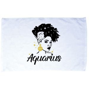 Wo Cute Aquarius Messy Bun Zodiac Lover Gift Microfiber Hand Towel