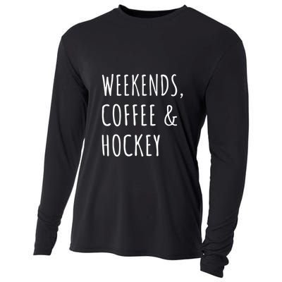 Weekends, Coffee And Hockey Father's Day Gift Cooling Performance Long Sleeve Crew