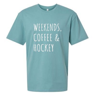 Weekends, Coffee And Hockey Father's Day Gift Sueded Cloud Jersey T-Shirt