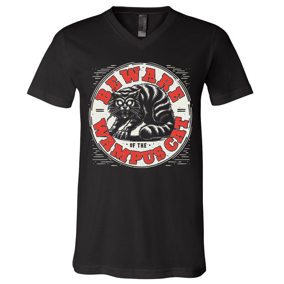 Wampus Cat American Folklore Cryptozoology Cryptid V-Neck T-Shirt