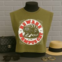 Wampus Cat American Folklore Cryptozoology Cryptid Garment-Dyed Women's Muscle Tee
