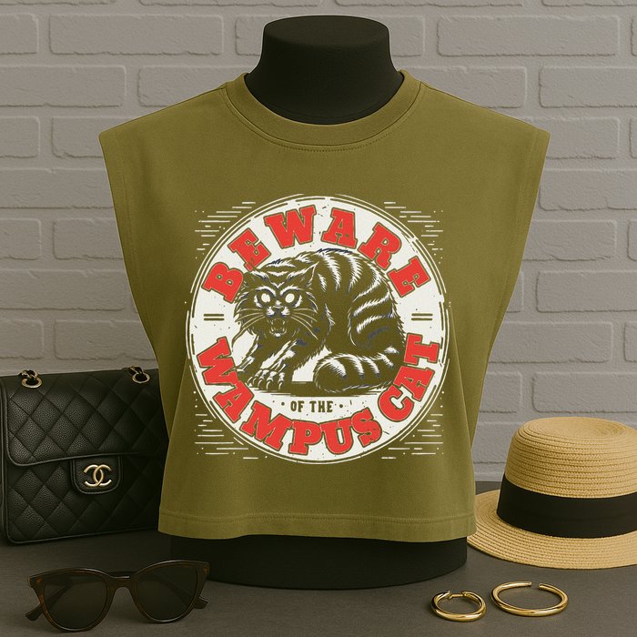 Wampus Cat American Folklore Cryptozoology Cryptid Garment-Dyed Women's Muscle Tee