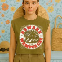 Wampus Cat American Folklore Cryptozoology Cryptid Garment-Dyed Women's Muscle Tee