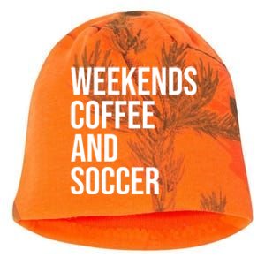 Weekends Coffee And Soccer Soccer Auntie Soccer Mom Gift Kati - Camo Knit Beanie