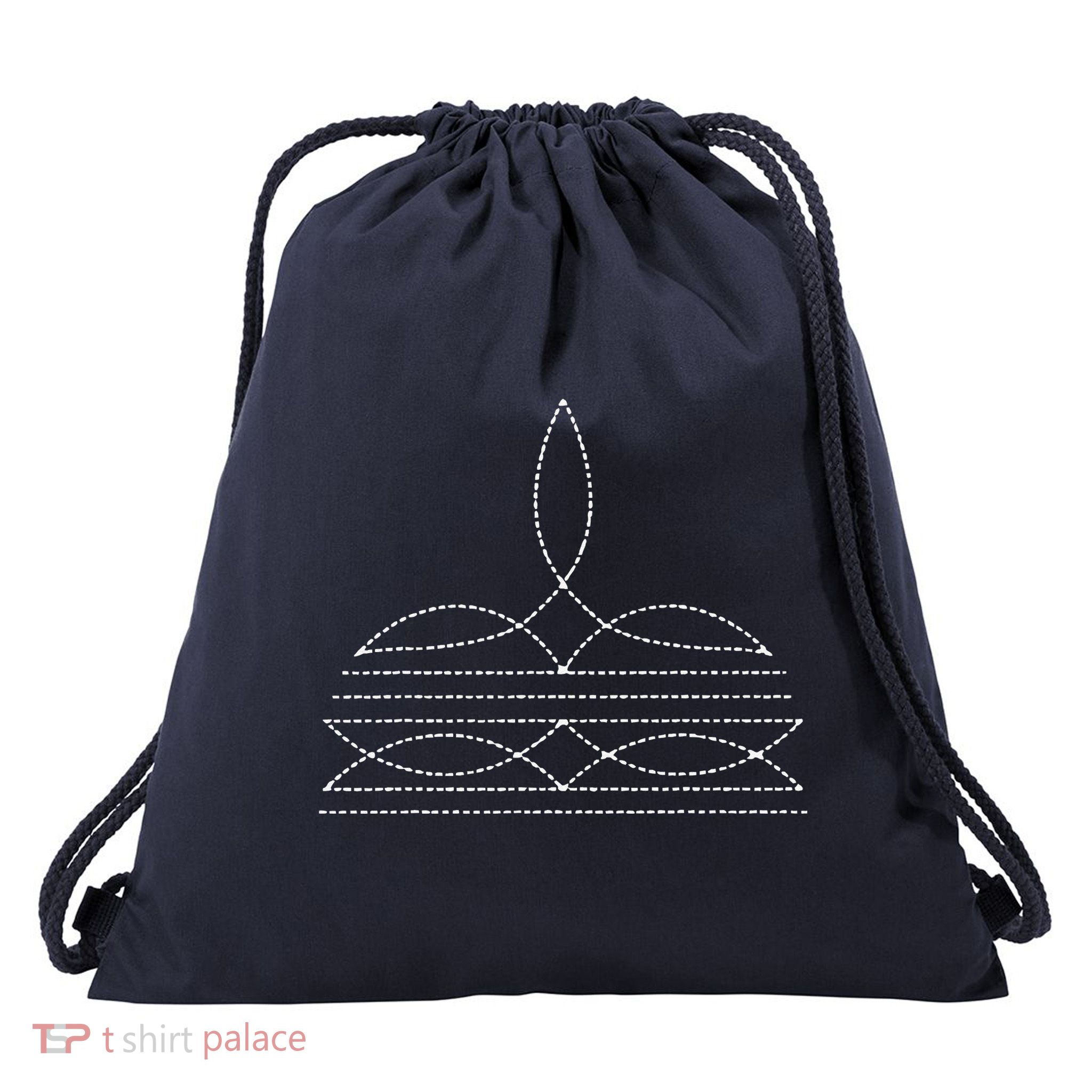 Western Cowboy Boot Stitching Cowboy Boot Stitching Drawstring Bag