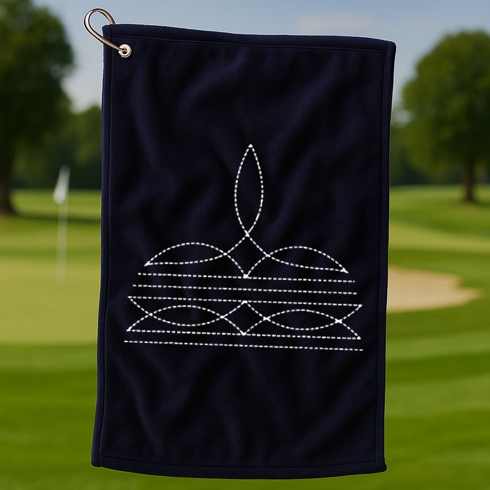 Western Cowboy Boot Stitching Cowboy Boot Stitching Golf Towel