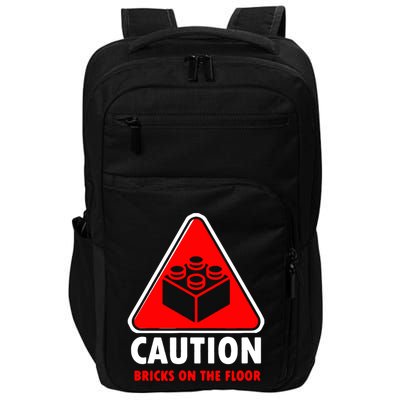 Warning Caution Building Blocks Bricks On Floor Impact Tech Backpack