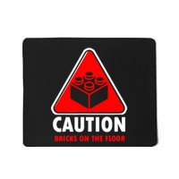 Warning Caution Building Blocks Bricks On Floor Mousepad