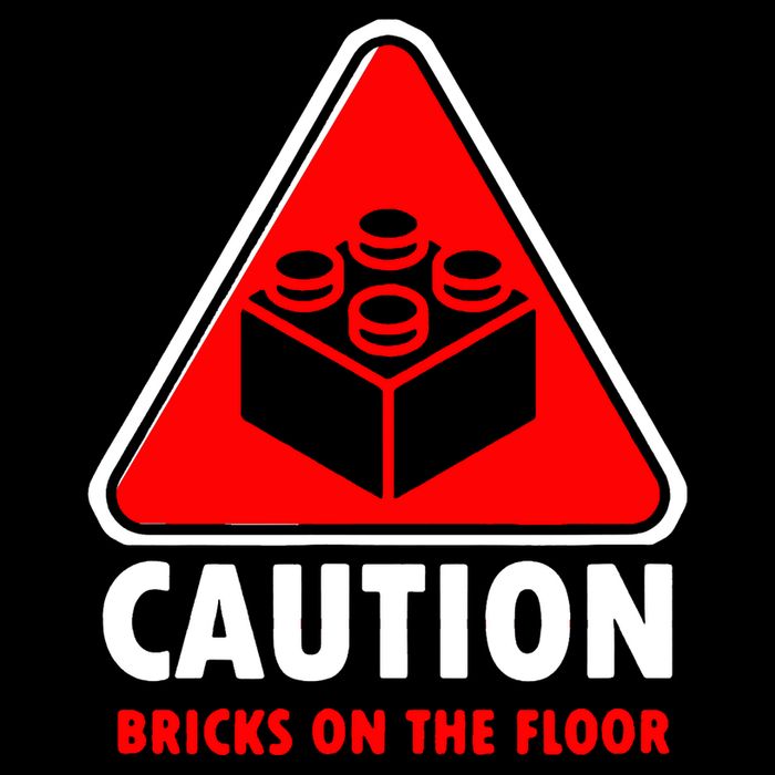 Warning Caution Building Blocks Bricks On Floor Mousepad