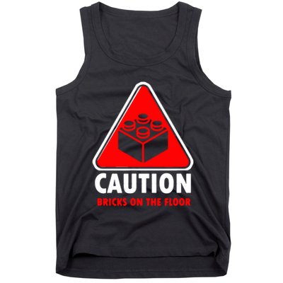 Warning Caution Building Blocks Bricks On Floor Tank Top