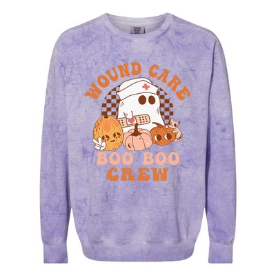 Wound Care Boo Boo Crew Funny Nurse Ghost Halloween Colorblast Crewneck Sweatshirt