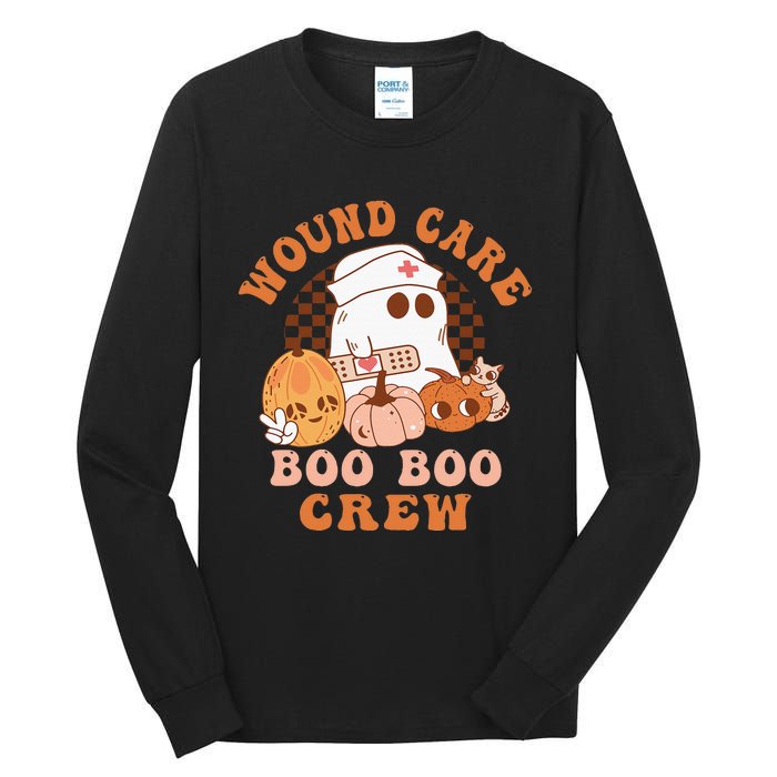 Wound Care Boo Boo Crew Funny Nurse Ghost Halloween Tall Long Sleeve T-Shirt