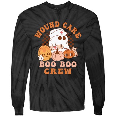 Wound Care Boo Boo Crew Funny Nurse Ghost Halloween Tie-Dye Long Sleeve Shirt