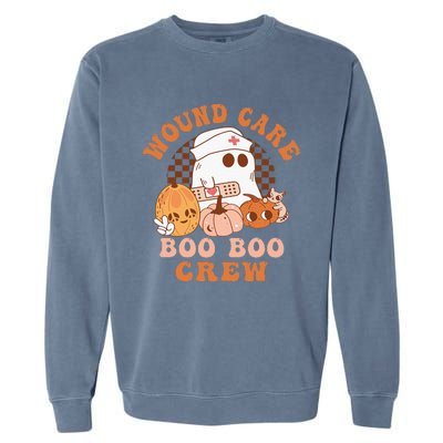 Wound Care Boo Boo Crew Funny Nurse Ghost Halloween Garment-Dyed Sweatshirt