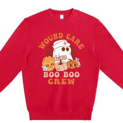 Wound Care Boo Boo Crew Funny Nurse Ghost Halloween Premium Crewneck Sweatshirt