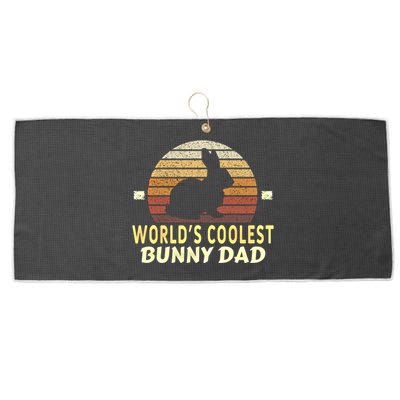 Worlds Coolest Bunny Dad Pet Cute Rabbit Great Gift Large Microfiber Waffle Golf Towel