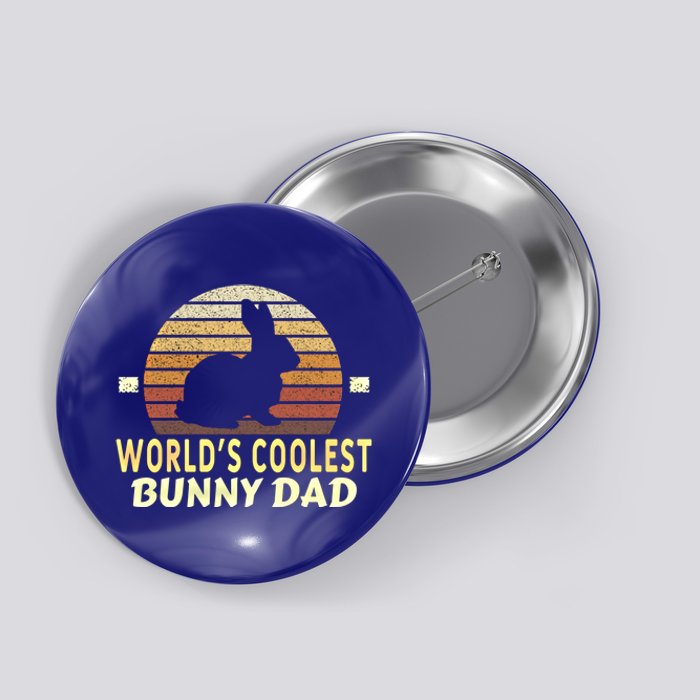 Worlds Coolest Bunny Dad Pet Cute Rabbit Great Gift Button