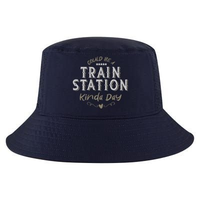 Wo Could Be A Train Station Kinda Day, vintage Country Music Cool Comfort Performance Bucket Hat