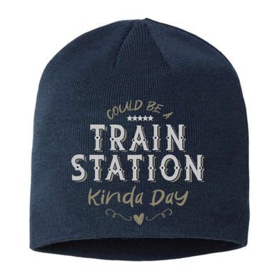 Wo Could Be A Train Station Kinda Day, vintage Country Music Sustainable Beanie