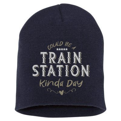 Wo Could Be A Train Station Kinda Day, vintage Country Music Short Acrylic Beanie