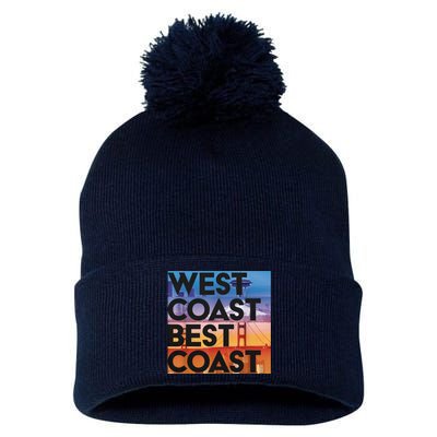 West Coast Best Coast Pom Pom 12in Knit Beanie