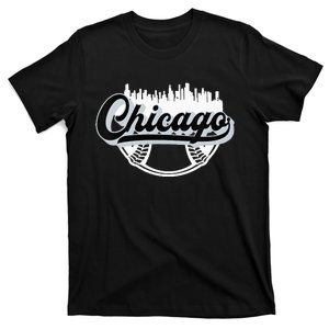 Womens Chicago Baseball Downtown City Skyline Fan T-Shirt