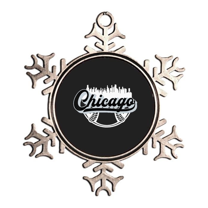 Womens Chicago Baseball Downtown City Skyline Fan Metallic Star Ornament