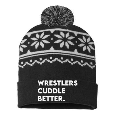 Wrestlers Cuddle Better Wrestling USA-Made Snowflake Beanie