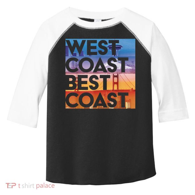West Coast Best Coast | SEA/PO/SF/LA Graphic Toddler Fine Jersey T-Shirt