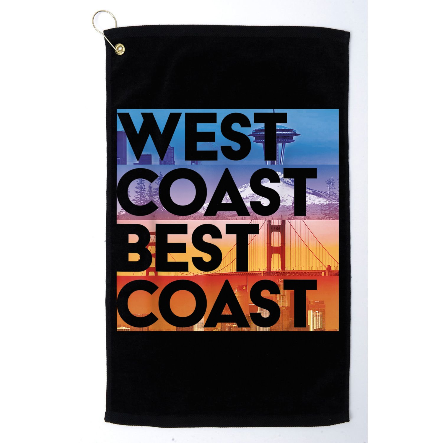 West Coast Best Coast | SEA/PO/SF/LA Graphic Golf Towel