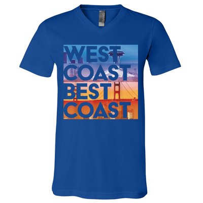 West Coast Best Coast | SEA/PO/SF/LA Graphic V-Neck T-Shirt